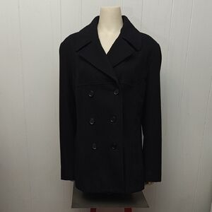 Women's Black Double-Breasted Coat
